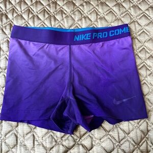 Nike Spandex Shorts purple with purple band